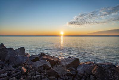 A look at the sunrise over Lake Michigan.